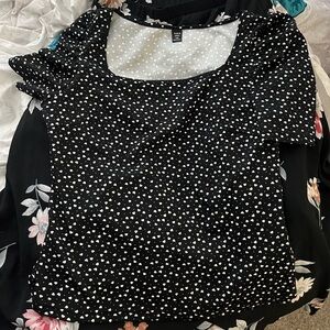 black and white heart pattern shirt
